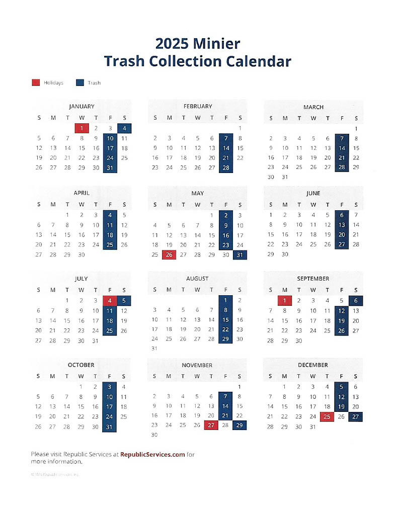 Republic Services Trash Holiday Schedule 